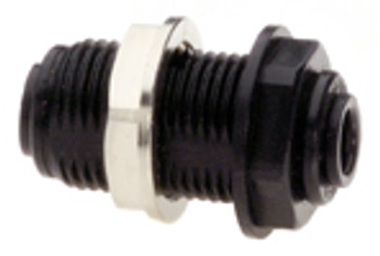 Quick-connect bulkhead connector (up to 1/2" bulkheads only) Quick-connect bulkhead connector (up to 1/2" bulkheads only)