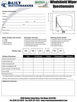 Easy to fill Windshield Wiper Questionnaire