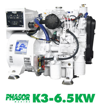 Phasor Marine K3-6.5kW Compact Diesel Boat Generator