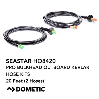 SeaStar HO8420 PRO Bulkhead Outboard Kevlar Hose Kit 20 Feet (2 Hoses)
