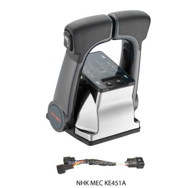 NHKMEC KE4+ KE451A Add a Station Kit - Dual Engine Chrome Control Head w/ Composite Handles w/ Trim/Tilt Switch