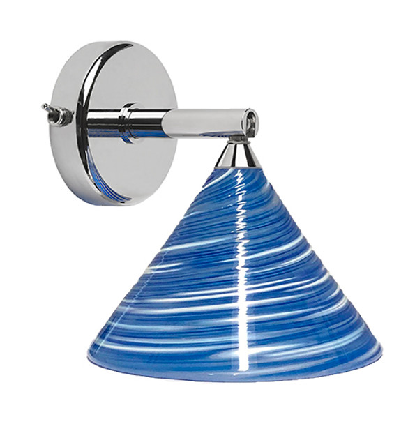 St. Marteen 2 ILSH42051 Stainless Steel with Ocean Swirl Martini Globe Hand blown Glass USB Port