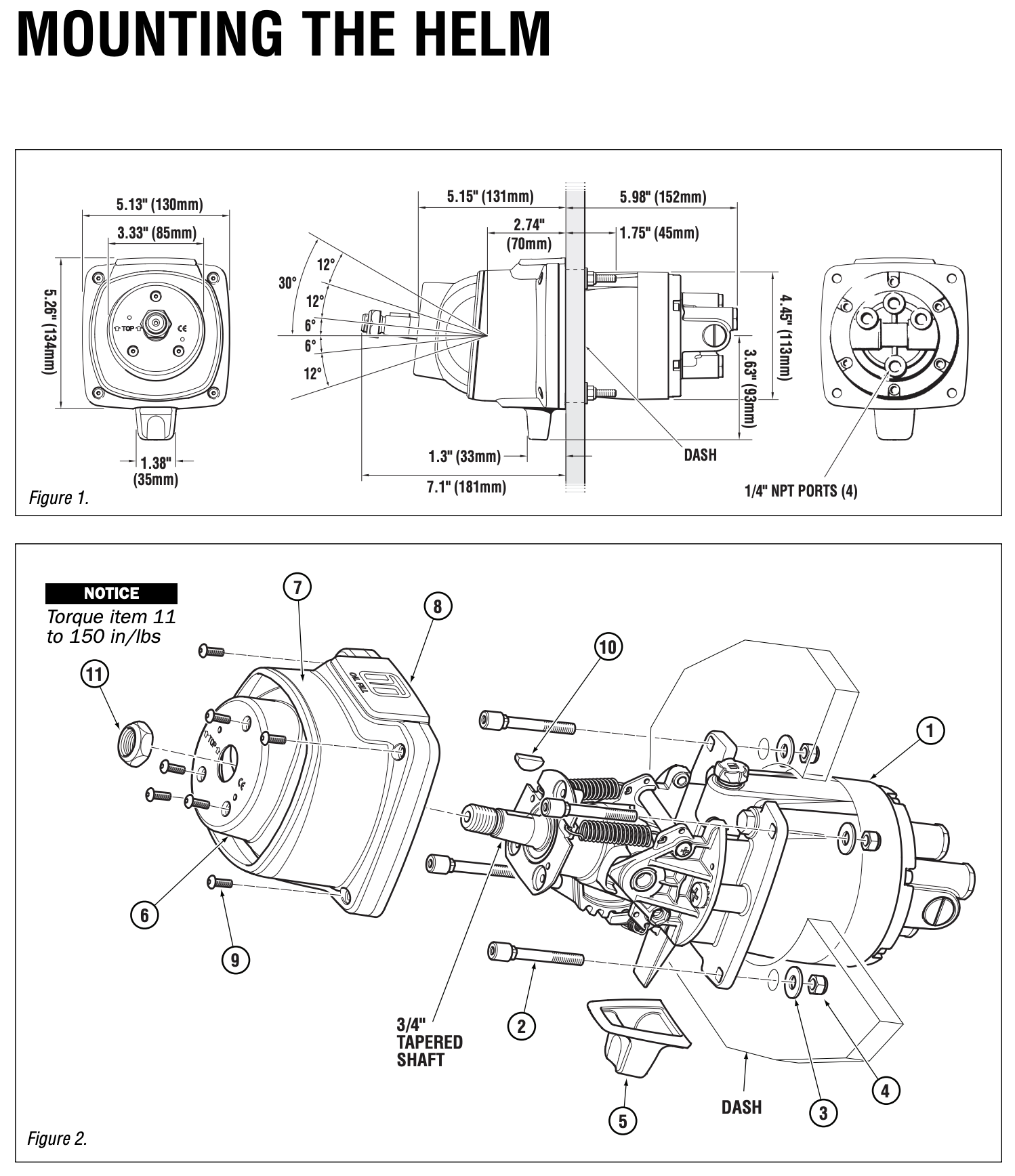 SeaStar HH6541-4 mounting the helm diagram