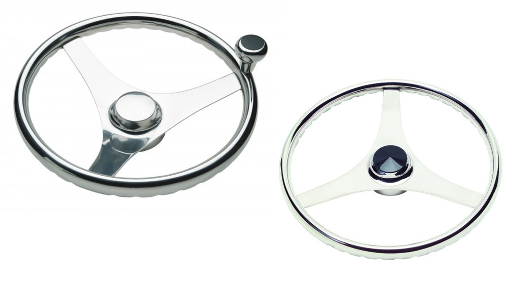 Schmitt Model 410 Sport Boat Steering Wheel 13 1/2" - 15 1/2" Diameter with Finger Grip Rim - 3/4" Tapered Shaft or 1" Straight Shaft