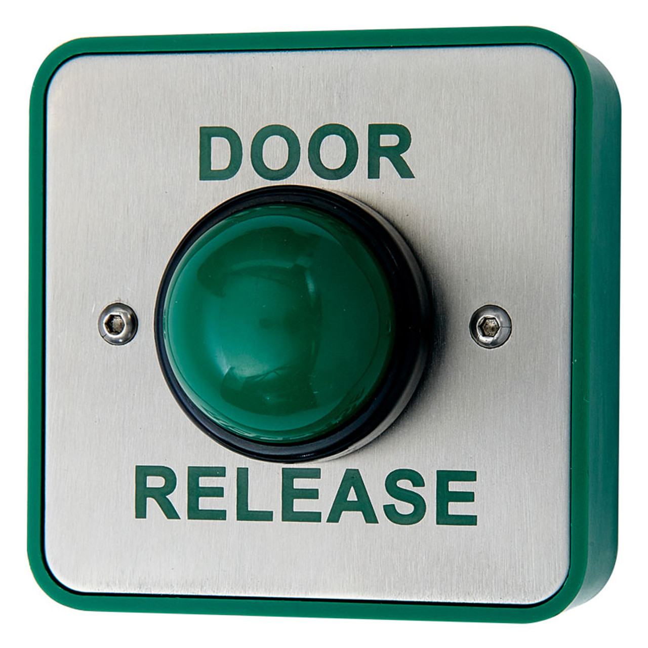 GREEN DOME PRESS TO EXIT BUTTON SURFACE MOUNTED WITH FINGER GUARD