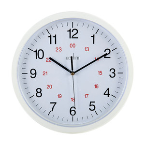 White Clock, 300mm outside diameter, 12/24 hour display