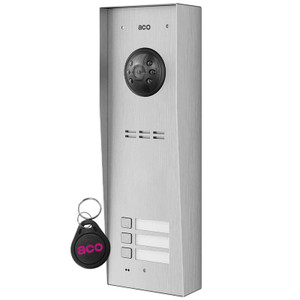 3 Way Stainless Steel, Surface Mount, Video Door Entry Panel with Fob