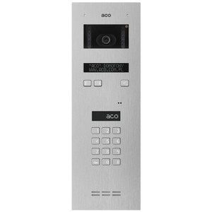 Stainless steel video door entry panel with PIN code lock, LCD heated display, RFID reader, electronic inhabitant list