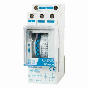 ORBIS DIN Rail Modular Timer with Lateral Dial and Protective Clear Window