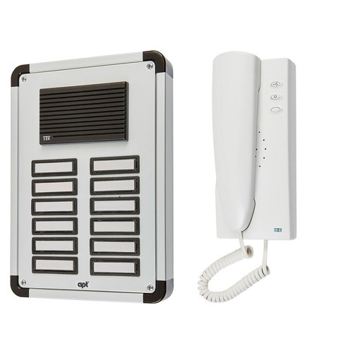 12 Way Audio Door Entry System, Surface or Flush Mounted with an Aluminium Finish