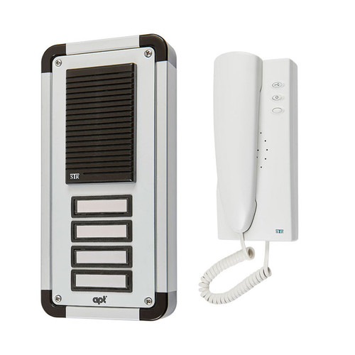4 Way Audio Door Entry System, Surface or Flush Mounted with an Aluminium Finish