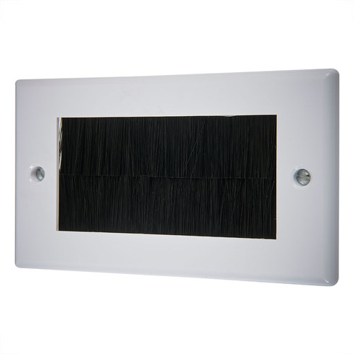 Double Wallplate with Cable Entry,  White/Black