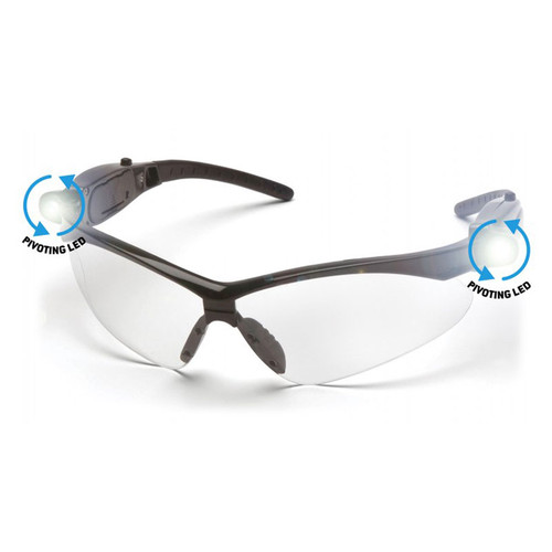 Safety Glasses W/Twin Led Light (3 Lumens per light)