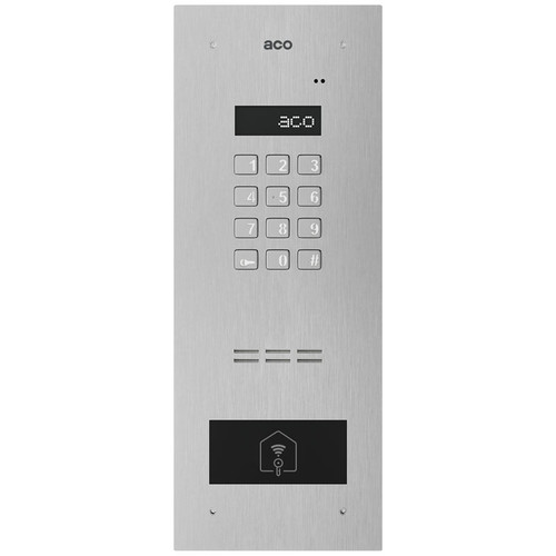 Stainless steel audio door entry panel - code lock, LCD display, RFID reader