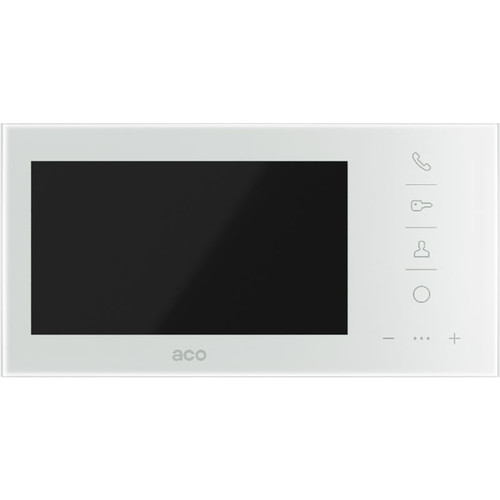 7" Handsfree Door Entry Video Monitor with Glass Front in White