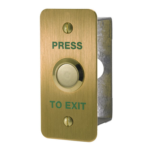 Stainless Steel, Brushed Brass finish Exit Button, Press to Exit