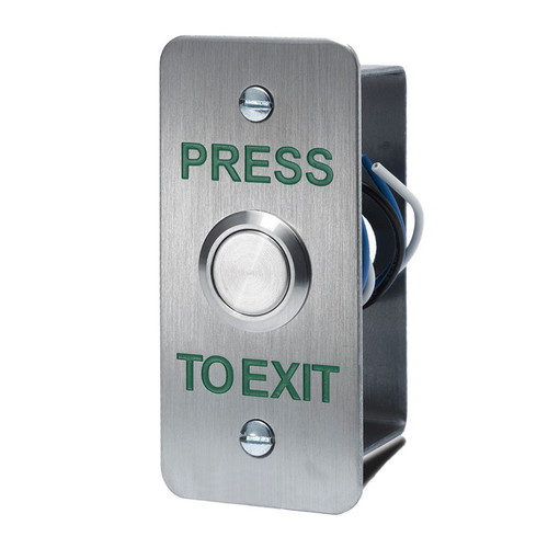 Brushed Stainless Steel, Exit Button, Press to Exit