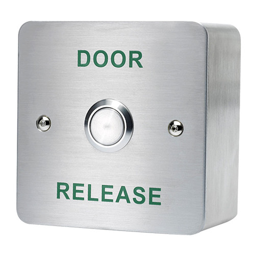 Exit Button, Brushed Stainless Steel, Door Release, Surface Mounting, COM, NO Contacts