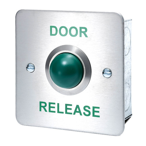 Green Dome Exit Button, Door Release, Flush Mount