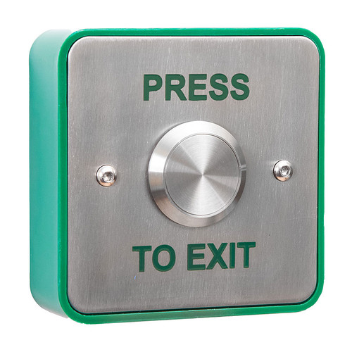 Image of an Elegant Press to Exit Stainless Steel Button, Press to Exit Legend