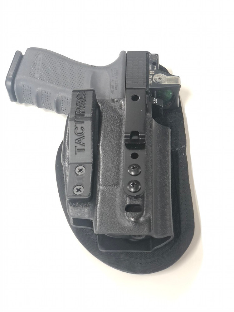 Glock 19 Gen 4 with Optic Installed and suppressor height sights.