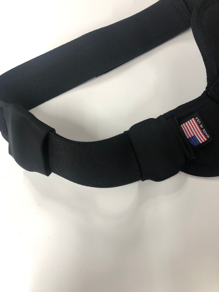 Close up view of the ACS waist belt with a Comfort Cuff installed over the triglide belt buckle. The neoprene Comfort Cuff pulls over the buckle and prevents it from contacting your skin.