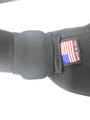 Super close up of the Neoprene Comfort Cuff prevents the triglide holster buckle from contacting your body.
