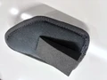 Rear bottom view of the Micro AFx IWB Concealed Carry Holster clearly showing construction and the velcro removable concealment wedge attached to the comfort backer.