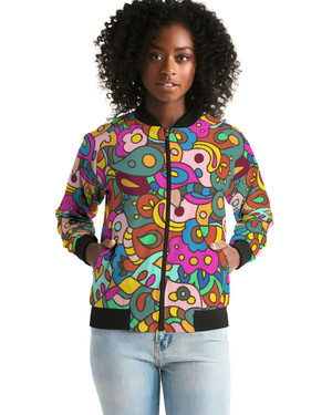 Women's Psychedelic Pink  Bomber Jacket