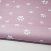White Paw Prints on Pink Cross Stitch Fabric