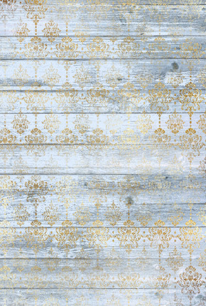 Shabby Chic Wood - Natural & Gold Cross Stitch Fabric