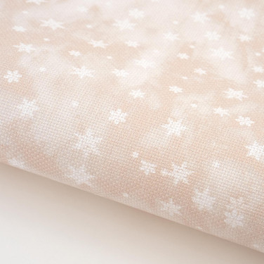 Tiny Neutral Snowflakes Cross Stitch Fabric