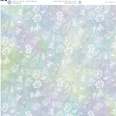 Fairy Mist with White Paisley cross stitch fabric