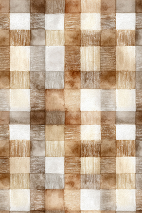 Cocoa Plaid Cross Stitch Fabric