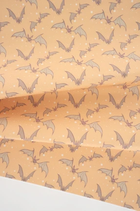 Bats on Orange Cross Stitch Fabric