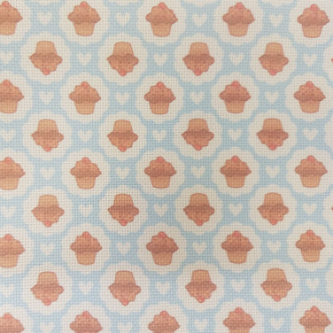 Cupcakes on Blue - Patterned Cross Stitch Fabric