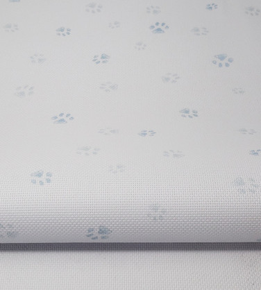 Blue Paw Prints Cross Stitch Fabric Blue Paw Prints Cross Stitch Fabric