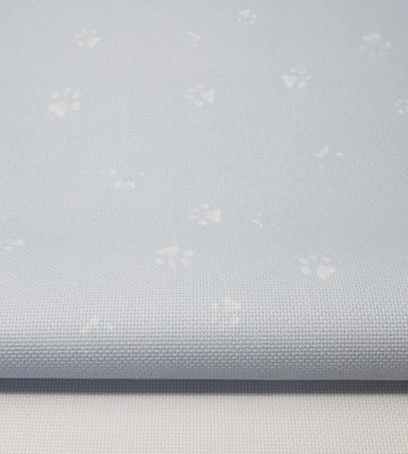 Paw Prints on Blue Cross Stitch Fabric Paw Prints on Blue Cross Stitch Fabric