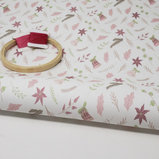 Pink Color Cross Stitch Fabrics