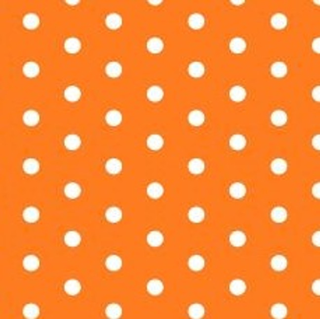 White Polka Dots on Pumpkin Orange Cross Stitch Fabric