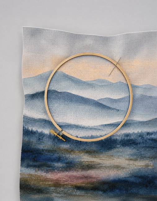 Blue Ridge Morning Cross Stitch Fabric