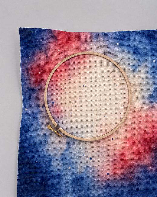  Americana Watercolour Cross Stitch Fabric