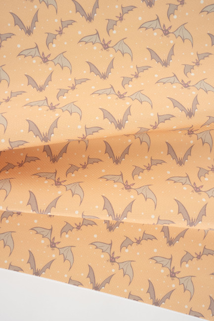 Bats on Orange Cross Stitch Fabric