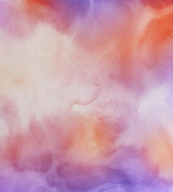 Watercolor Purple and Orange Cross-stitch Fabric