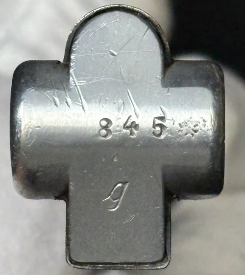 Very Good Haenel 122 Code Magazine for 1940 Mauser P.08- 845 “g” block