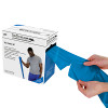 CanDo Low Powder Exercise Band, 100-Yard Roll, Perforated, Heavy - Blue.