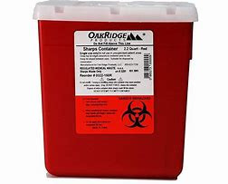 Sharps Container, 2.2 quart, Red with Rotary Lid.
