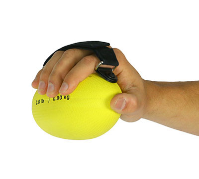 CanDo Handy Ball with Adjustable Strap, 2 lbs - Yellow.