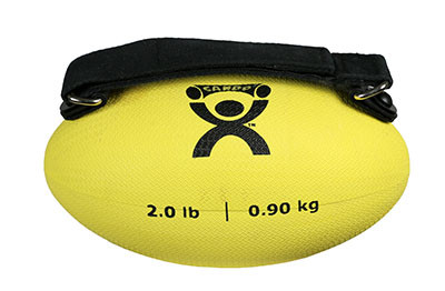 CanDo Handy Ball with Adjustable Strap, 2 lbs - Yellow.