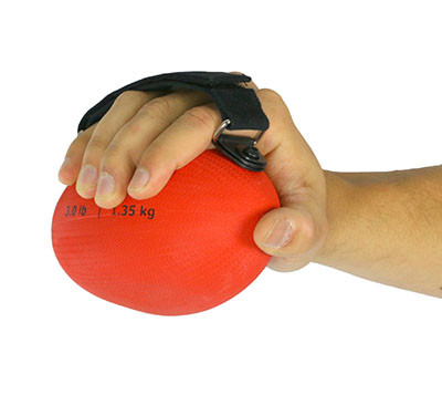 CanDo Handy Ball with Adjustable Strap, 3 lbs - Red.